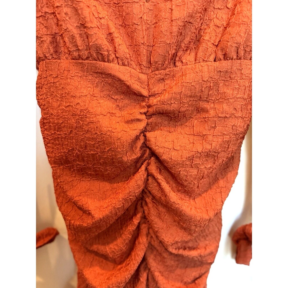 Mini Ruffle Bodycon Cocktail Dress Size 6 Ruched Textured Flirty Party Event - Picture 7 of 15